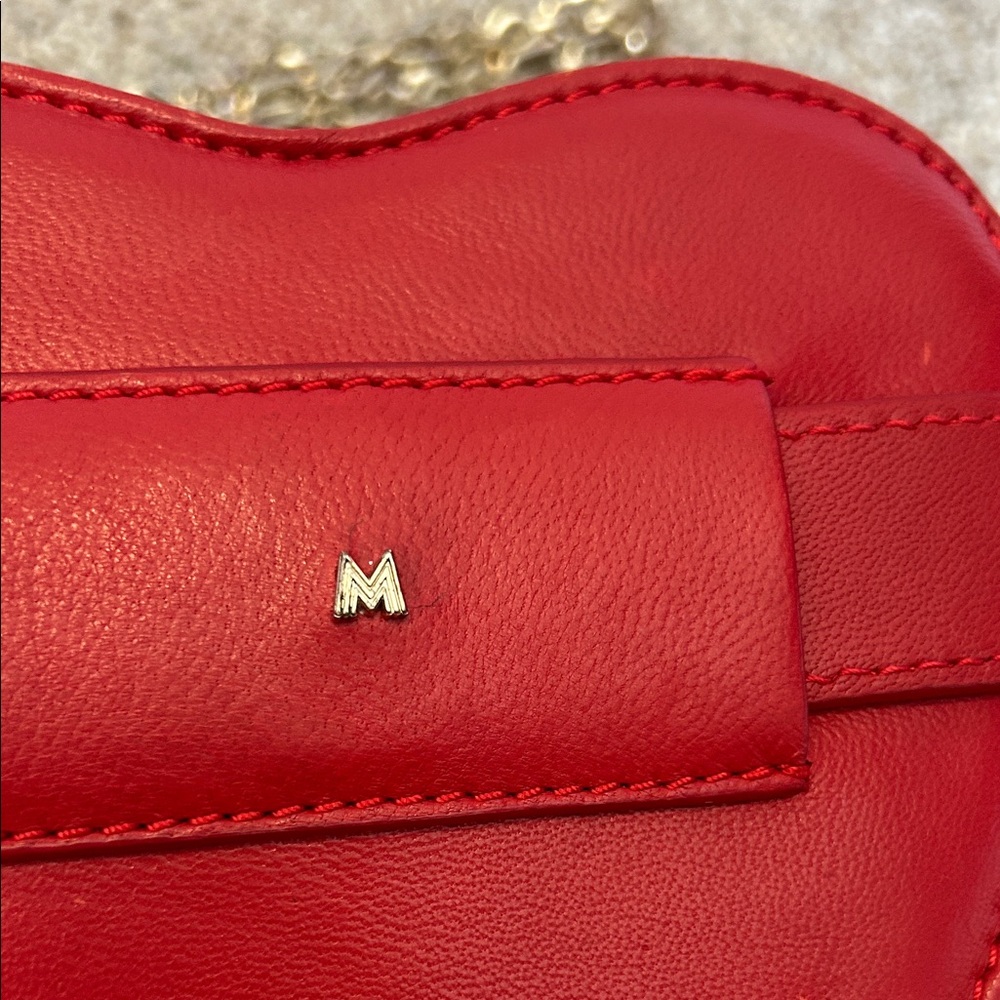 Maje Red Heart Crossbody or belt Bag Chain + leather belt - Picture 9 of 12